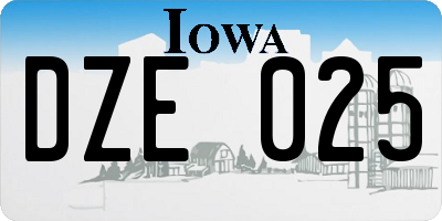 IA license plate DZE025