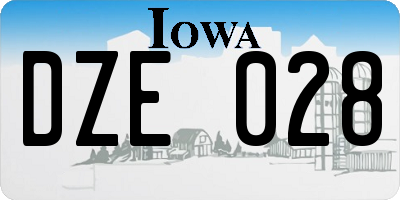 IA license plate DZE028