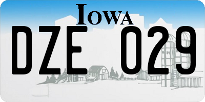 IA license plate DZE029