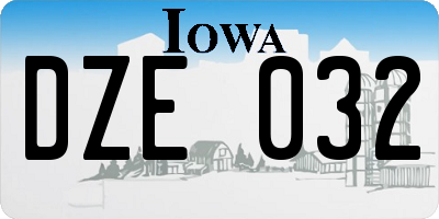 IA license plate DZE032