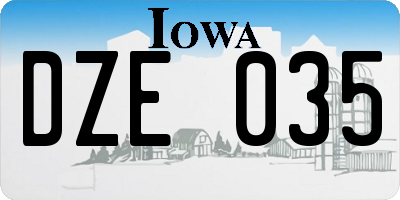IA license plate DZE035