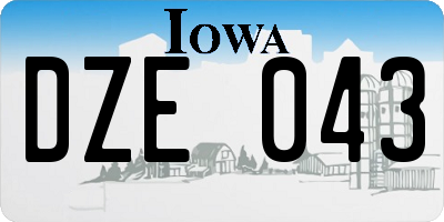 IA license plate DZE043