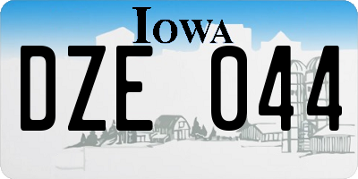 IA license plate DZE044