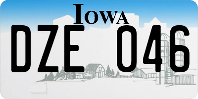IA license plate DZE046