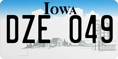 IA license plate DZE049