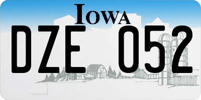 IA license plate DZE052