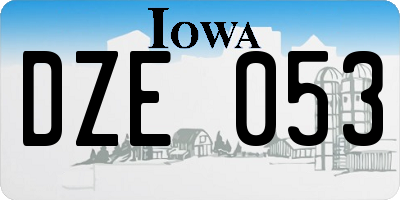 IA license plate DZE053