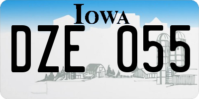 IA license plate DZE055