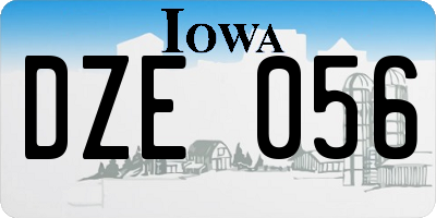 IA license plate DZE056