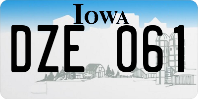 IA license plate DZE061