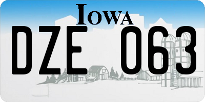 IA license plate DZE063