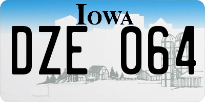 IA license plate DZE064