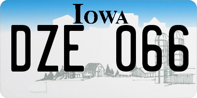 IA license plate DZE066