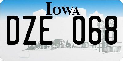 IA license plate DZE068