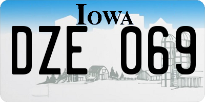 IA license plate DZE069