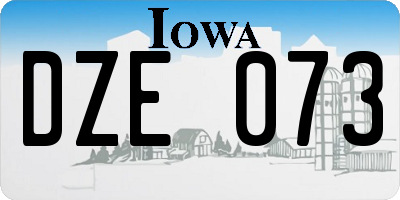 IA license plate DZE073