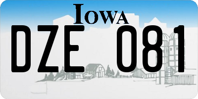 IA license plate DZE081