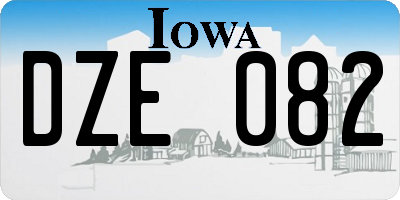 IA license plate DZE082