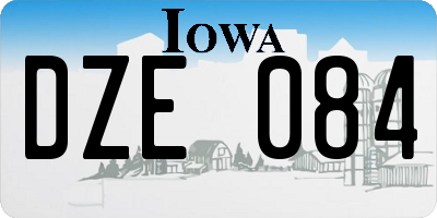 IA license plate DZE084