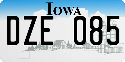 IA license plate DZE085