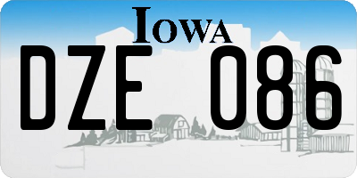 IA license plate DZE086