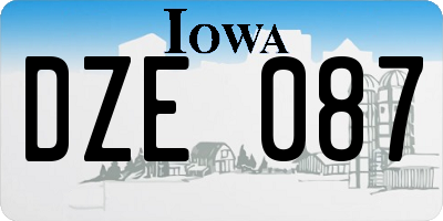 IA license plate DZE087