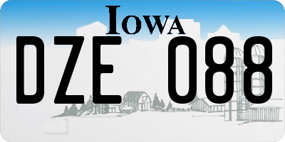 IA license plate DZE088