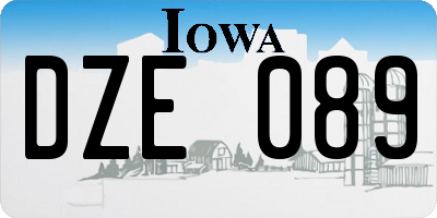 IA license plate DZE089