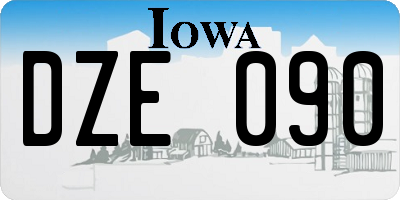 IA license plate DZE090