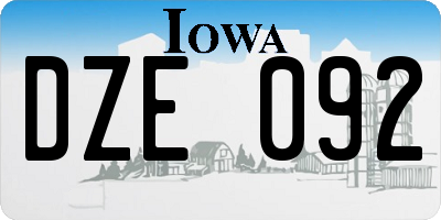 IA license plate DZE092