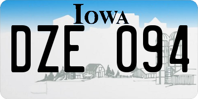 IA license plate DZE094