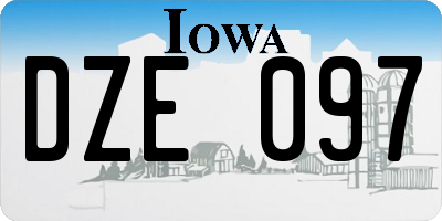 IA license plate DZE097