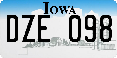IA license plate DZE098