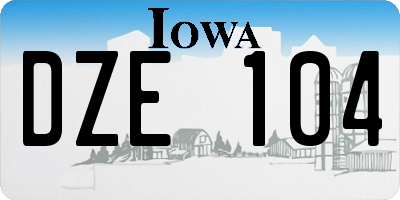 IA license plate DZE104