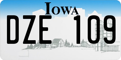 IA license plate DZE109