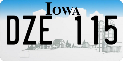 IA license plate DZE115