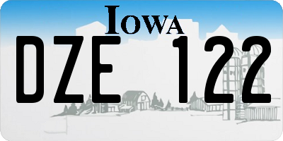 IA license plate DZE122