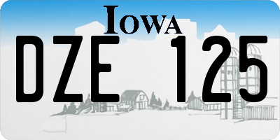 IA license plate DZE125