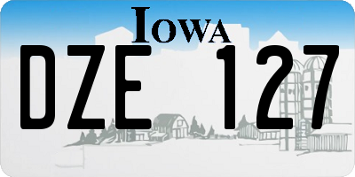 IA license plate DZE127