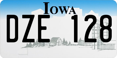 IA license plate DZE128