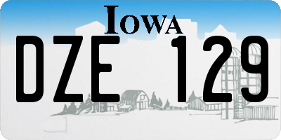 IA license plate DZE129