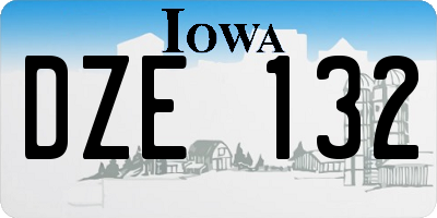 IA license plate DZE132