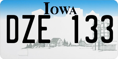 IA license plate DZE133