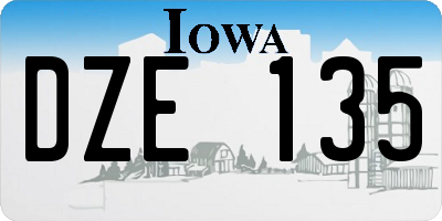 IA license plate DZE135