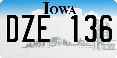 IA license plate DZE136