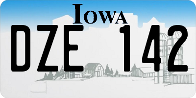 IA license plate DZE142