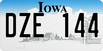 IA license plate DZE144