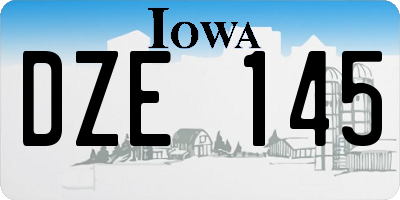 IA license plate DZE145