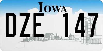 IA license plate DZE147