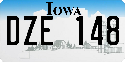 IA license plate DZE148